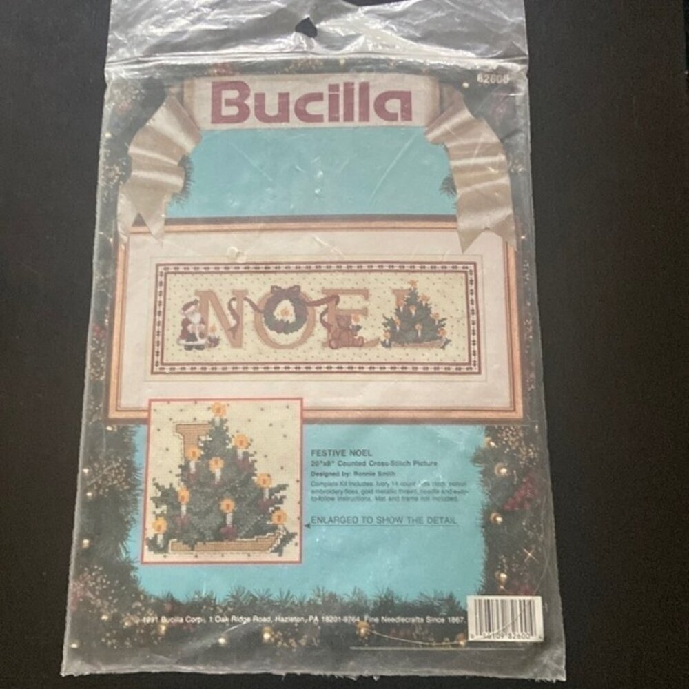 BRAND New Sealed Vintage 1991 Bucilla Noel Cross stitch kit